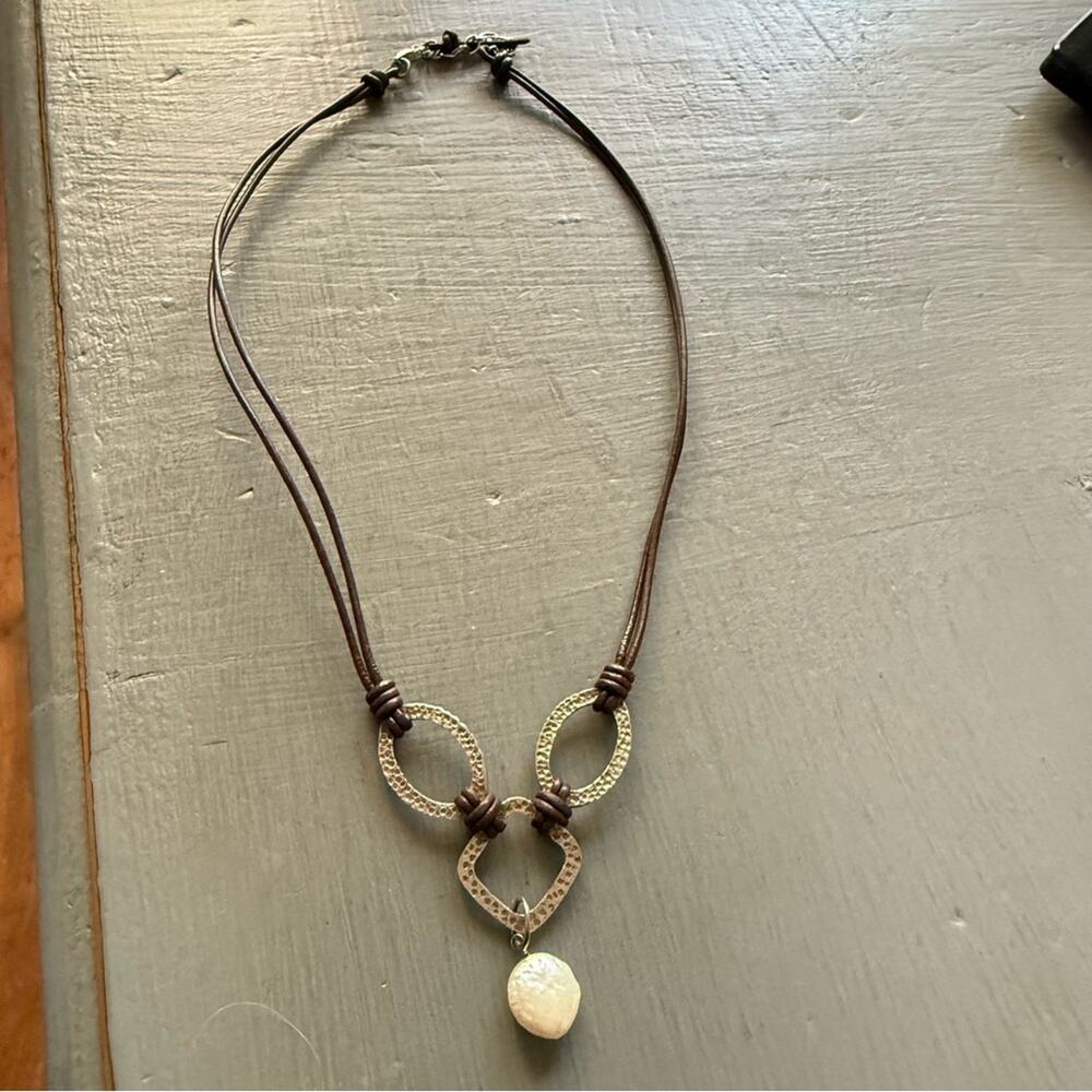 Silpada 925 Sterling Silver & Leather Necklace - Picture 9 of 12